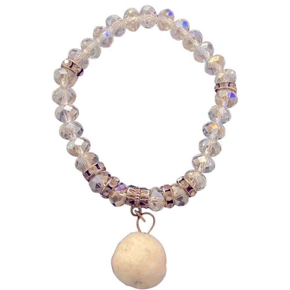 Crystal like stretch bracelet with clear rhinestones